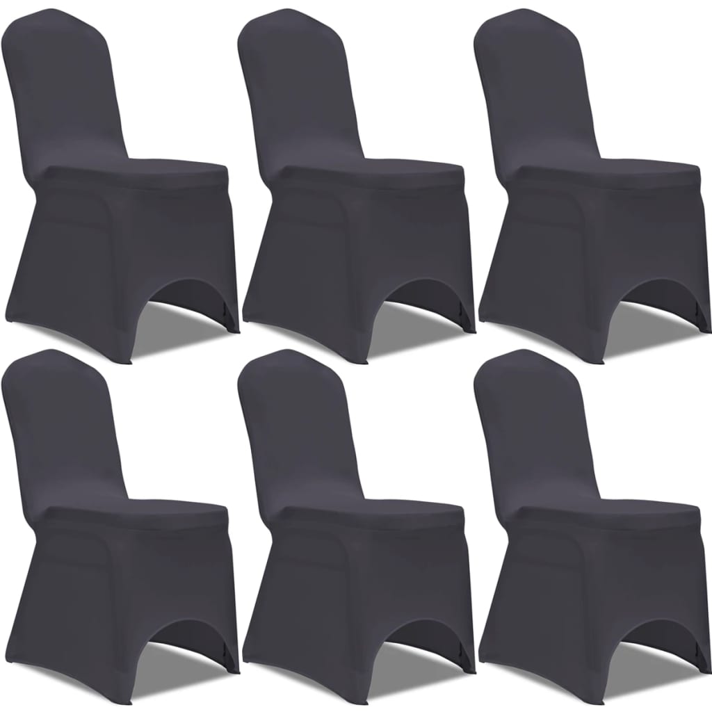 vidaXL Funda de silla elástica 6 unidades gris antracita