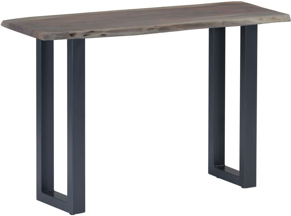 vidaXL Mesa consola 115x35x76 cm madera maciza de acacia y hierro gris