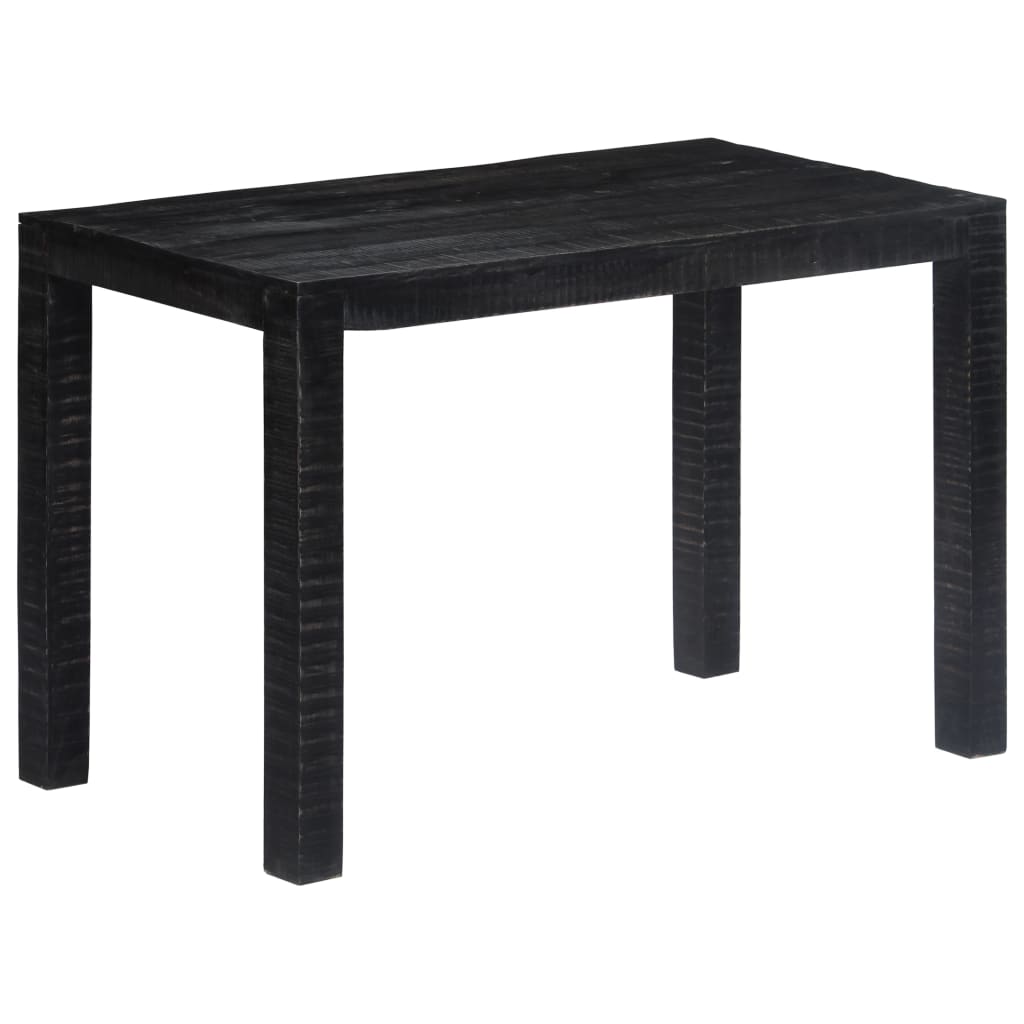 vidaXL Mesa de comedor de madera maciza de mango negra 118x60x76 cm