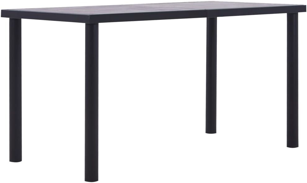 vidaXL Mesa de comedor de MDF negro y gris hormigón 140x70x75 cm