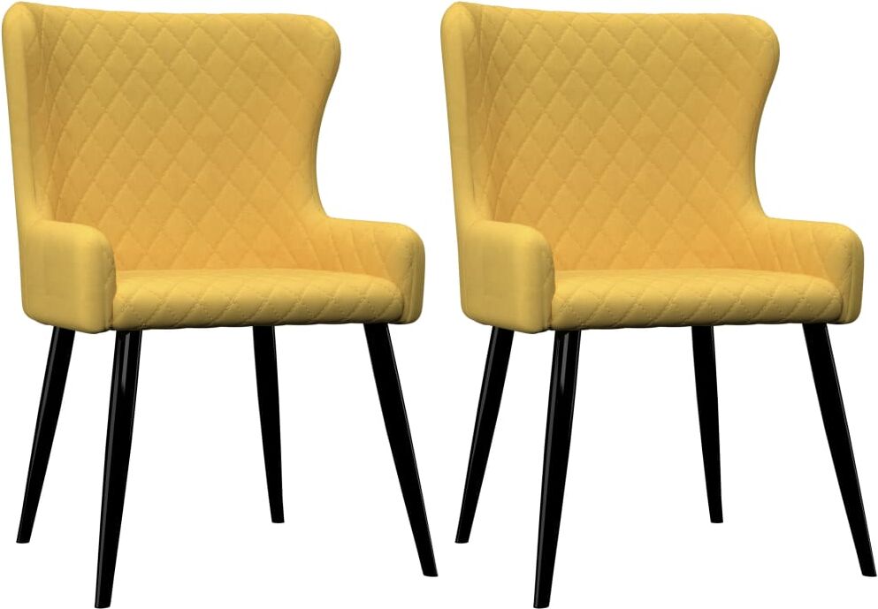 vidaXL Sillas de comedor 2 unidades tela amarillo