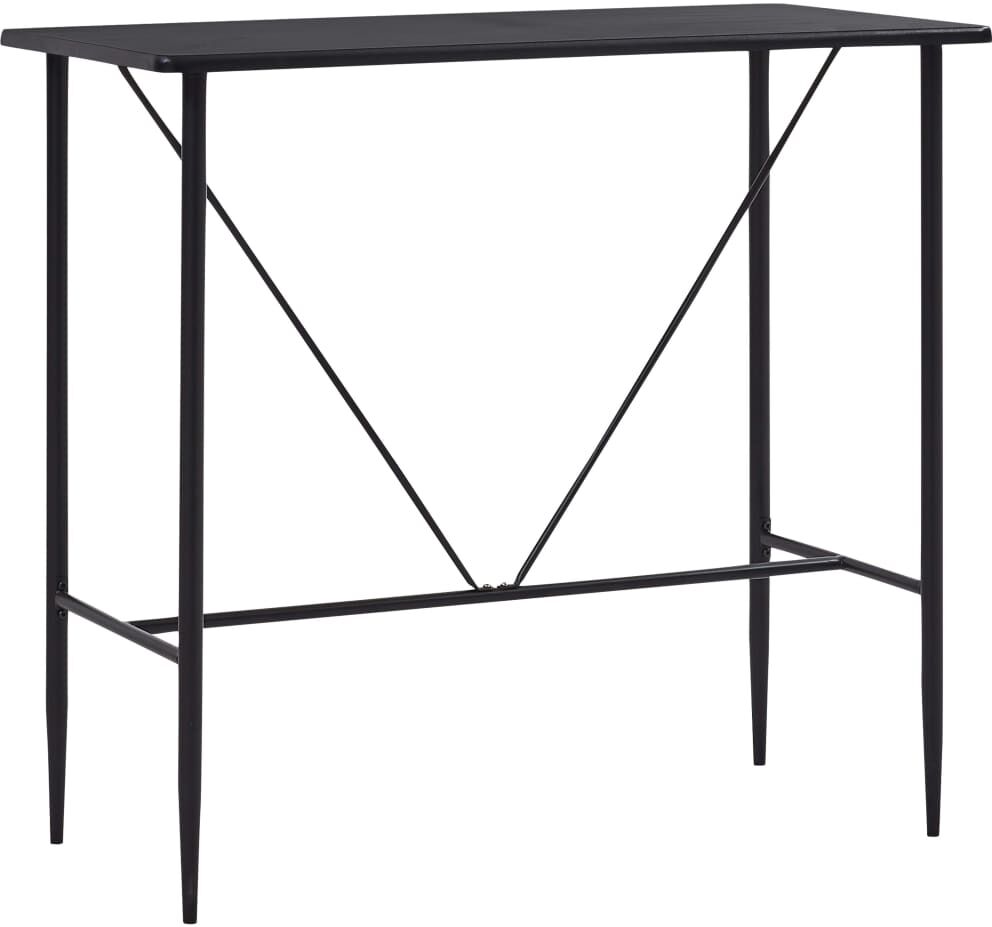 vidaXL Mesa alta de cocina MDF negro 120x60x110 cm