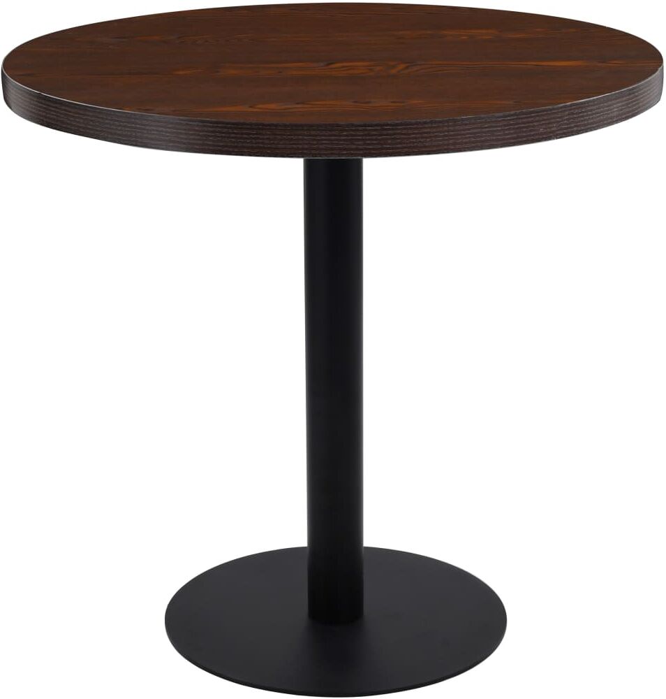 vidaXL Mesa de bistró MDF marrón oscuro 80 cm