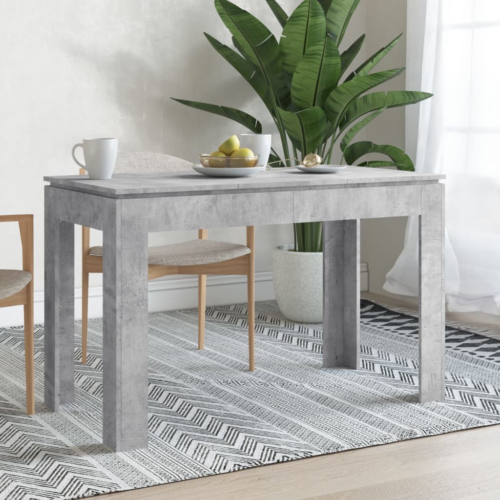 vidaXL Mesa de comedor madera de ingeniería gris hormigón 120x60x76 cm