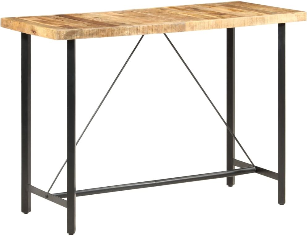 vidaXL Mesa de bar madera maciza de mango rugosa 150x70x107 cm