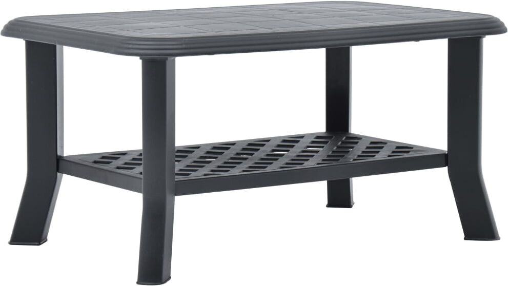 vidaXL Mesa de centro de plástico gris antracita 90x60x46 cm