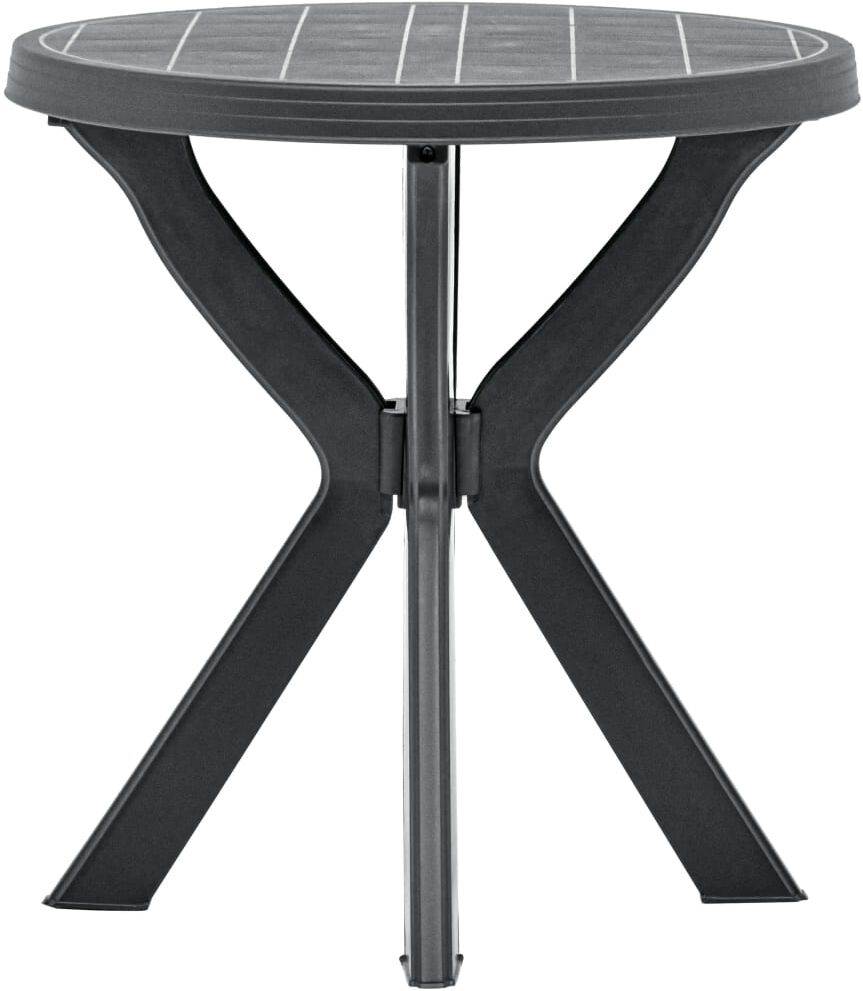 vidaXL Mesa bistro gris antracita plástico Ø70 cm