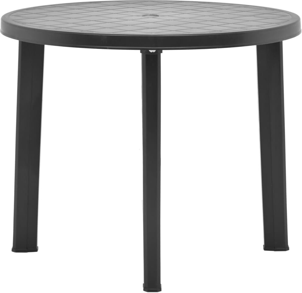 vidaXL Mesa de jardín de plástico gris antracita 89 cm