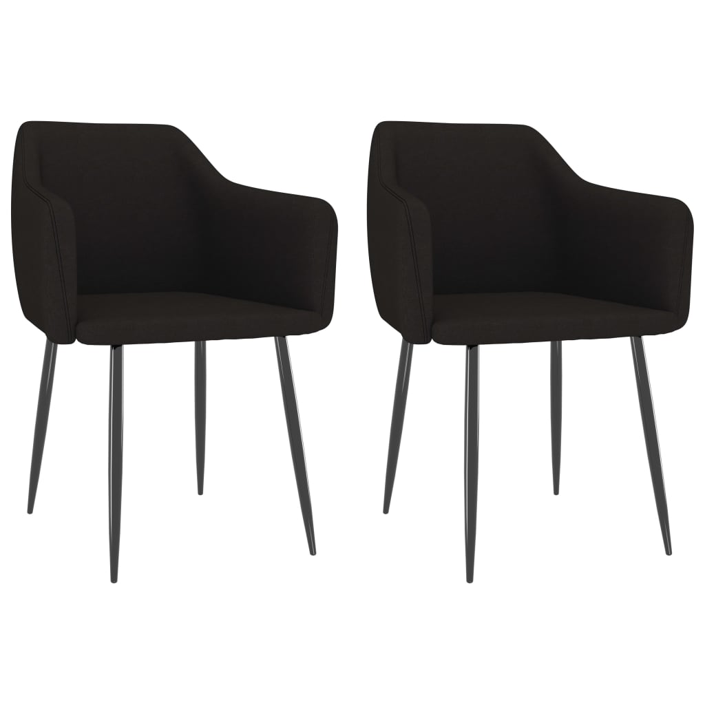 vidaXL Sillas de comedor 2 unidades tela negro