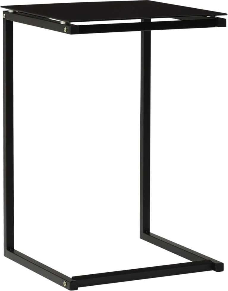 vidaXL Mesa auxiliar de vidrio templado negro 40x40x60 cm