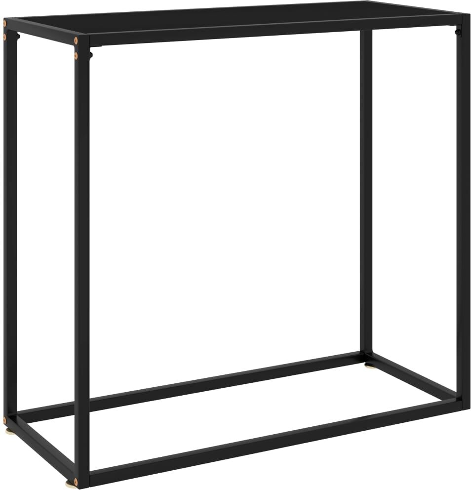 vidaXL Mesa consola vidrio templado negro 80x35x75 cm