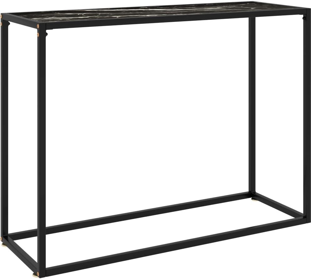 vidaXL Mesa consola vidrio templado negro 100x35x75 cm