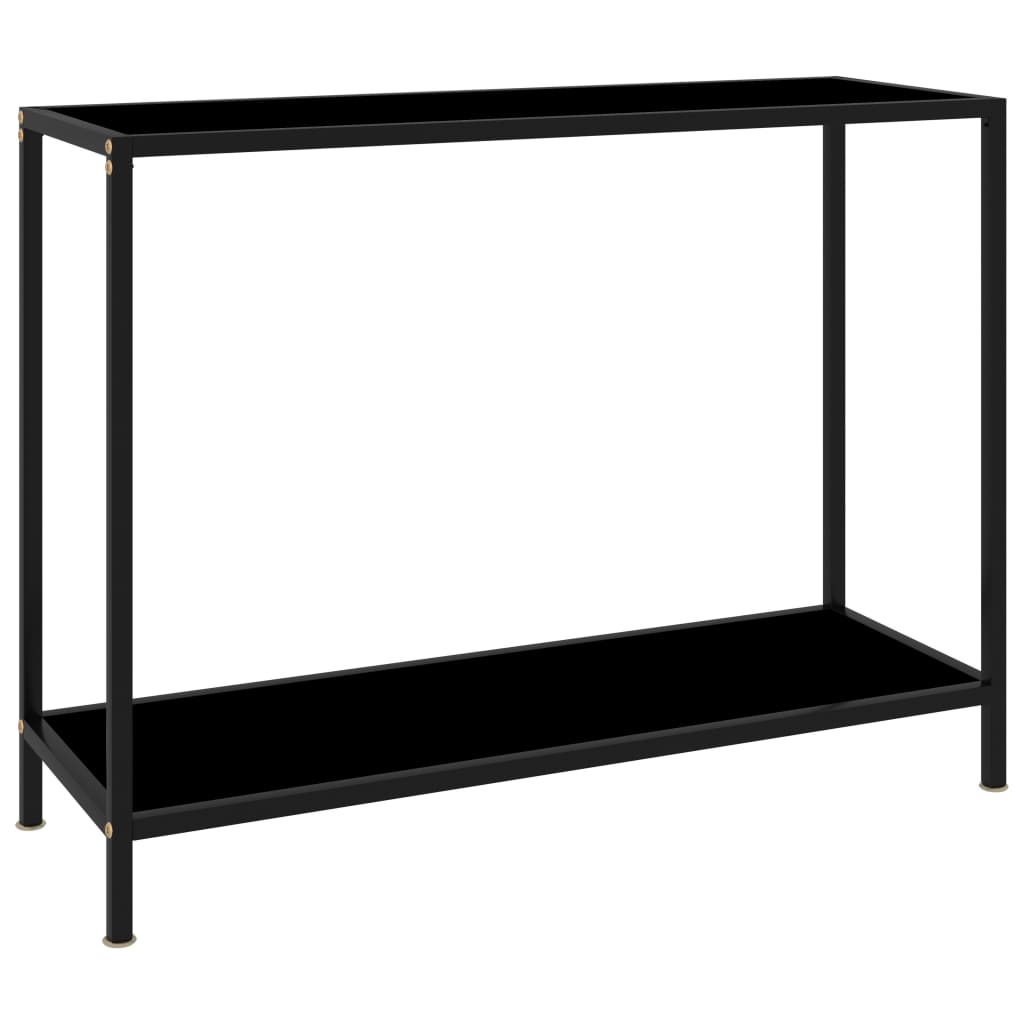 vidaXL Mesa de consola negro vidrio templado 100x35x75 cm