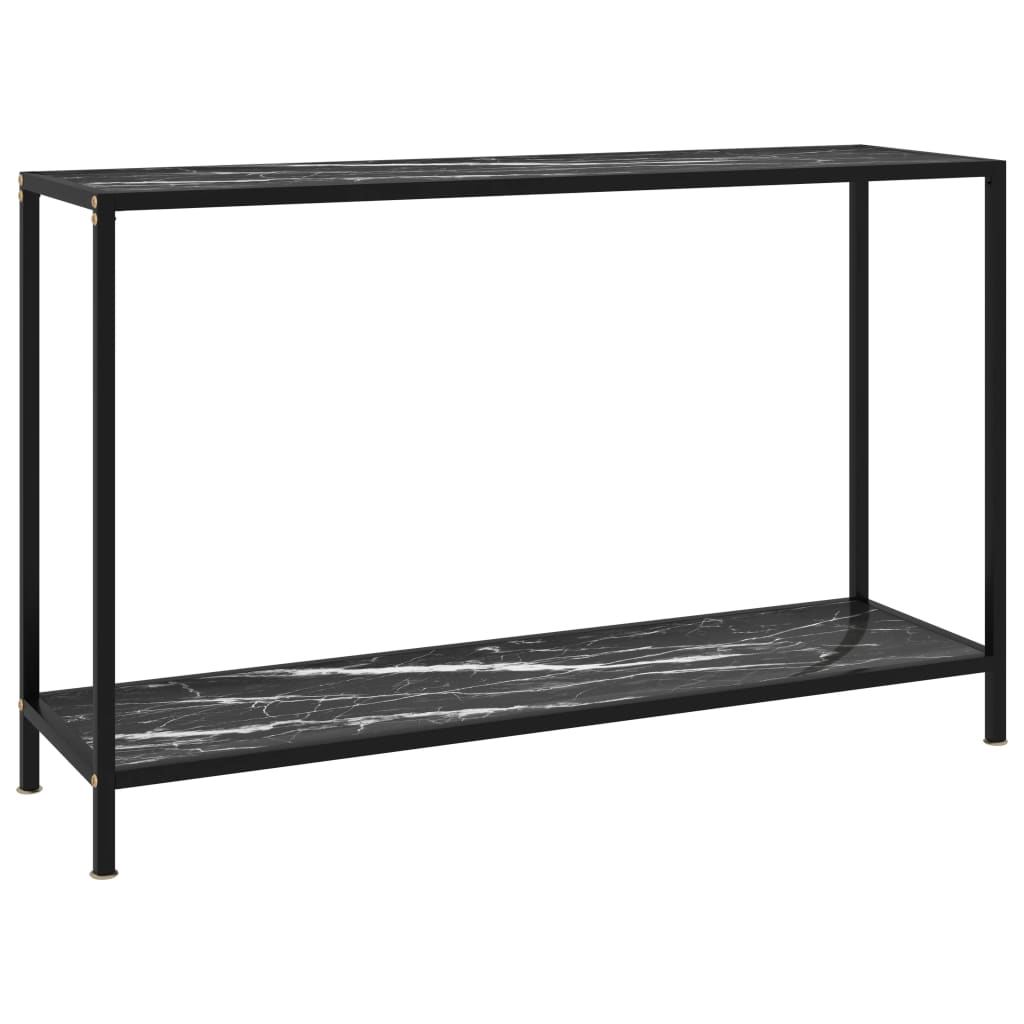 vidaXL Mesa de consola negro vidrio templado 120x35x75 cm