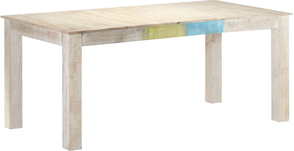 vidaXL Mesa de comedor de madera maciza de mango blanco 180x90x76 cm