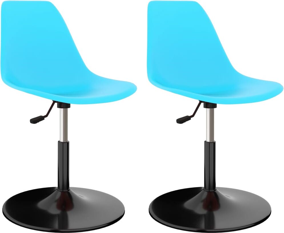 vidaXL Sillas de comedor giratorias 2 unidades PP azul