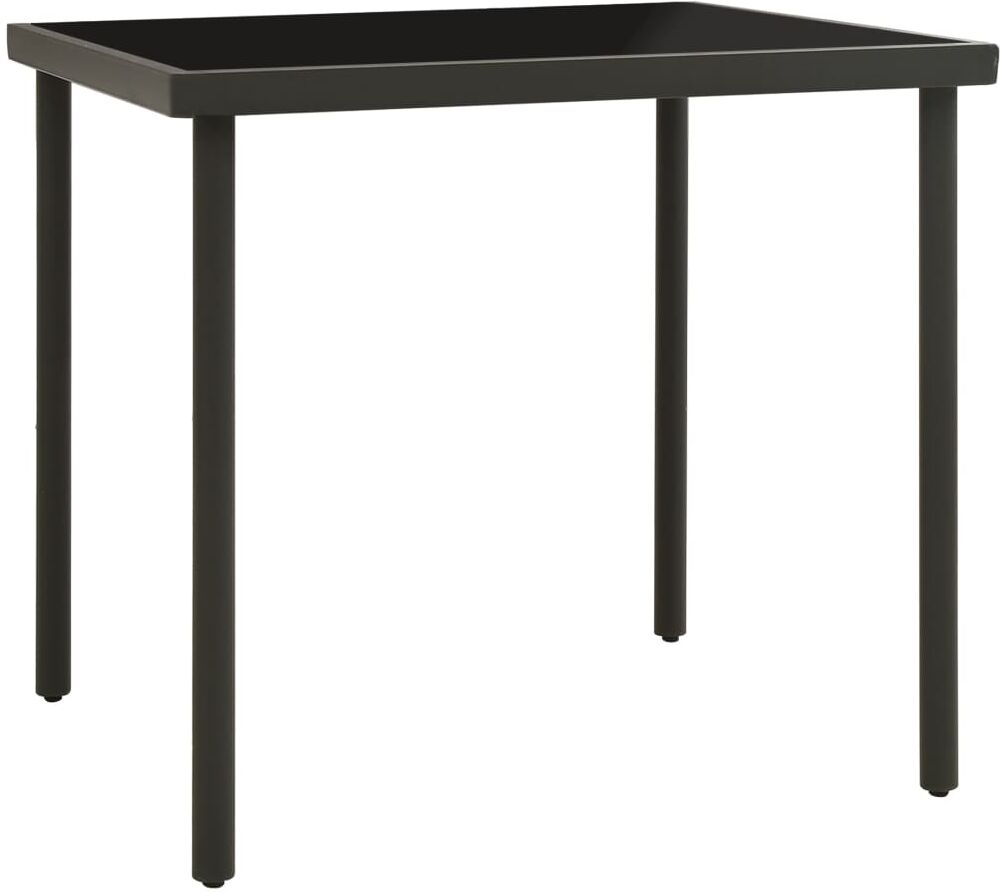 vidaXL Mesa de comedor jardín vidrio y acero gris antracita 80x80x72cm