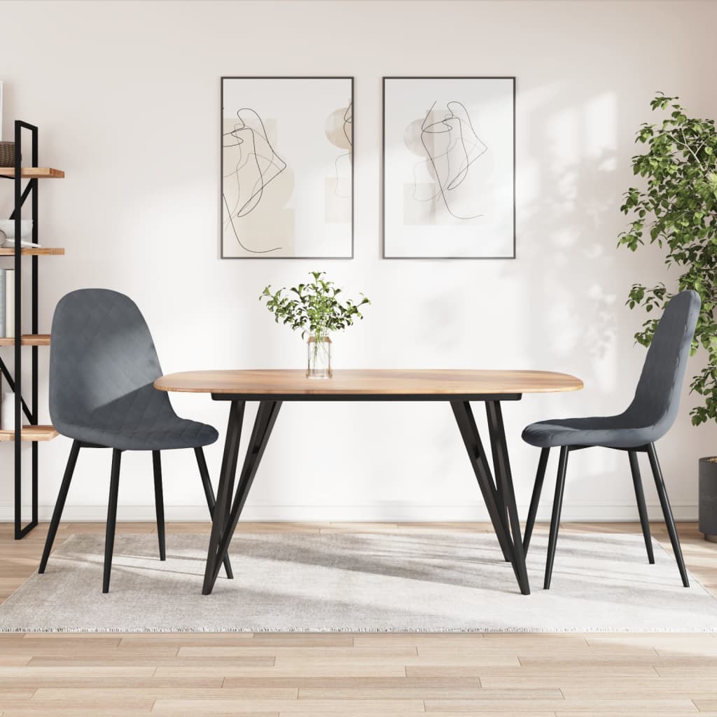 vidaXL Sillas de comedor 2 unidades terciopelo gris oscuro