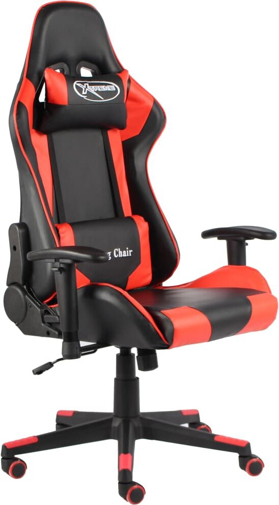 vidaXL Silla gaming giratoria PVC rojo