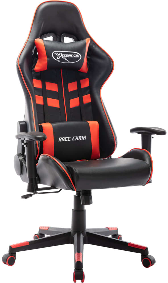 vidaXL Silla de gaming de cuero sintético negro y rojo