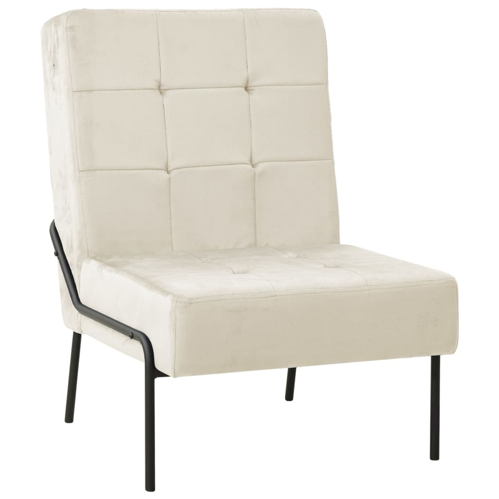 vidaXL Silla de relajación de terciopelo crema blanca 65x79x87 cm