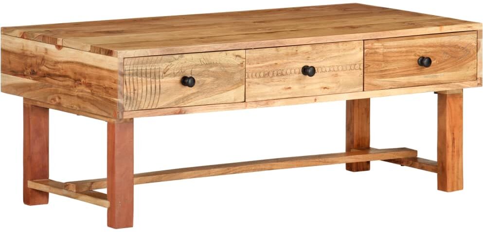 vidaXL Mesa de centro madera maciza de acacia 100x50x40 cm