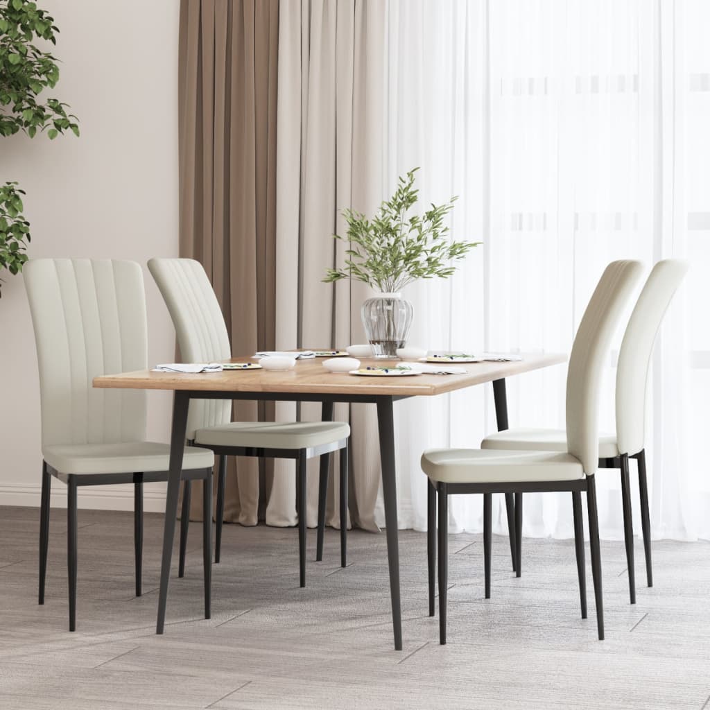 vidaXL Sillas de comedor 4 unidades terciopelo crema