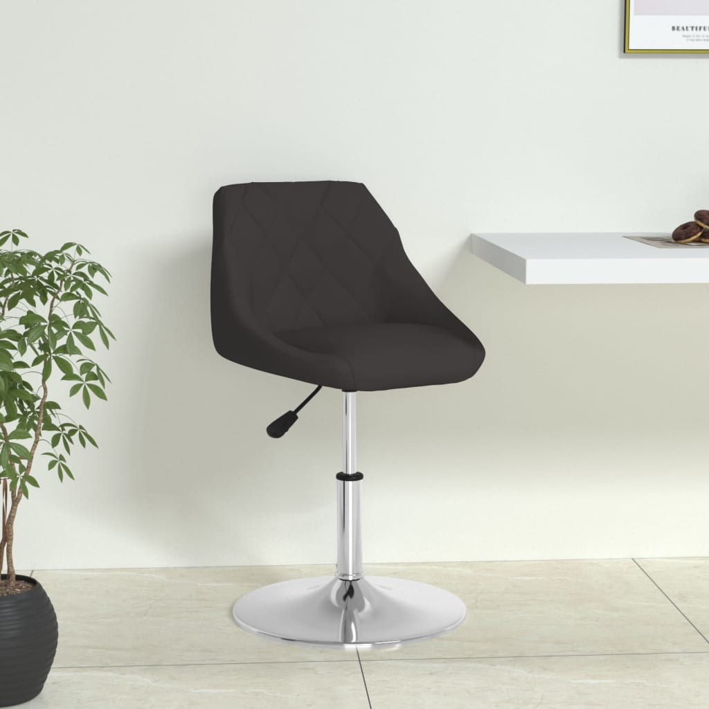 vidaXL Silla de comedor de cuero sintético negra