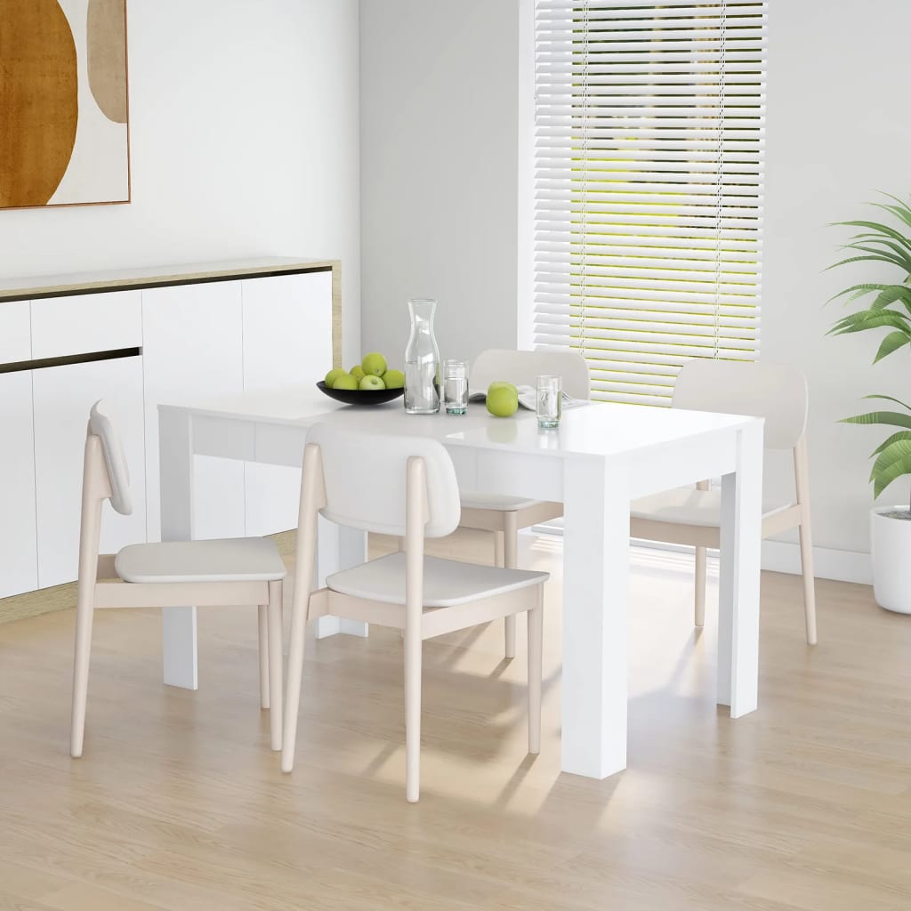 vidaXL Mesa de comedor de madera contrachapada blanco 140x74,5x76 cm