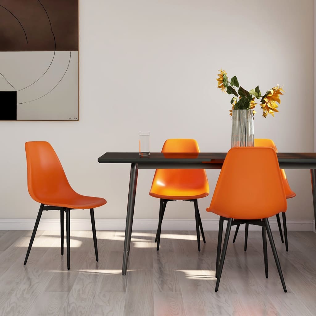 vidaXL Sillas de comedor 4 unidades PP naranja