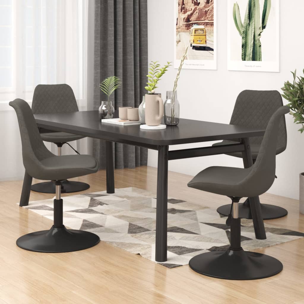 vidaXL Sillas de comedor giratorias 4 unidades terciopelo gris oscuro