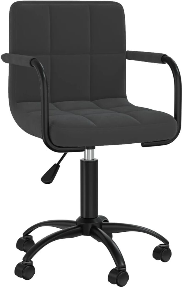 vidaXL Silla de comedor giratoria de terciopelo negro