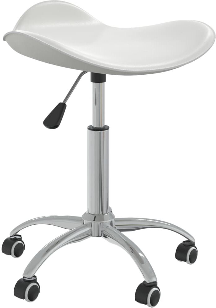 vidaXL Silla de comedor giratoria cuero sintético blanco