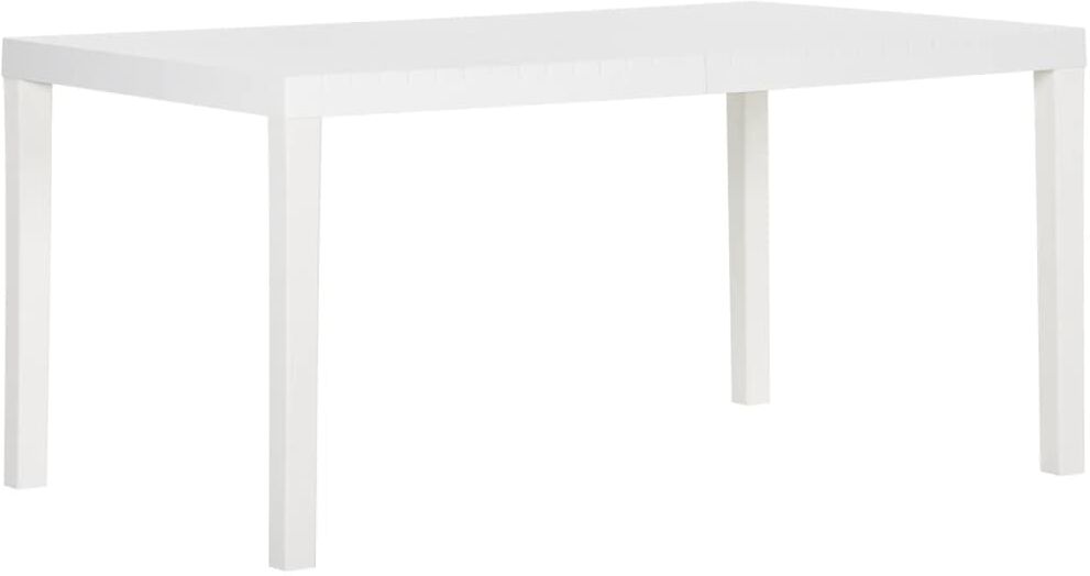 vidaXL Mesa de jardín PP blanco 150x90x72 cm