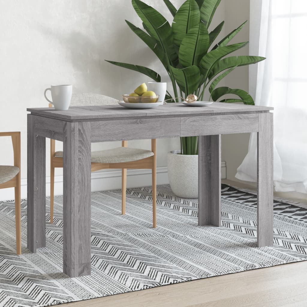 vidaXL Mesa de comedor madera de ingeniería Sonoma gris 120x60x76 cm