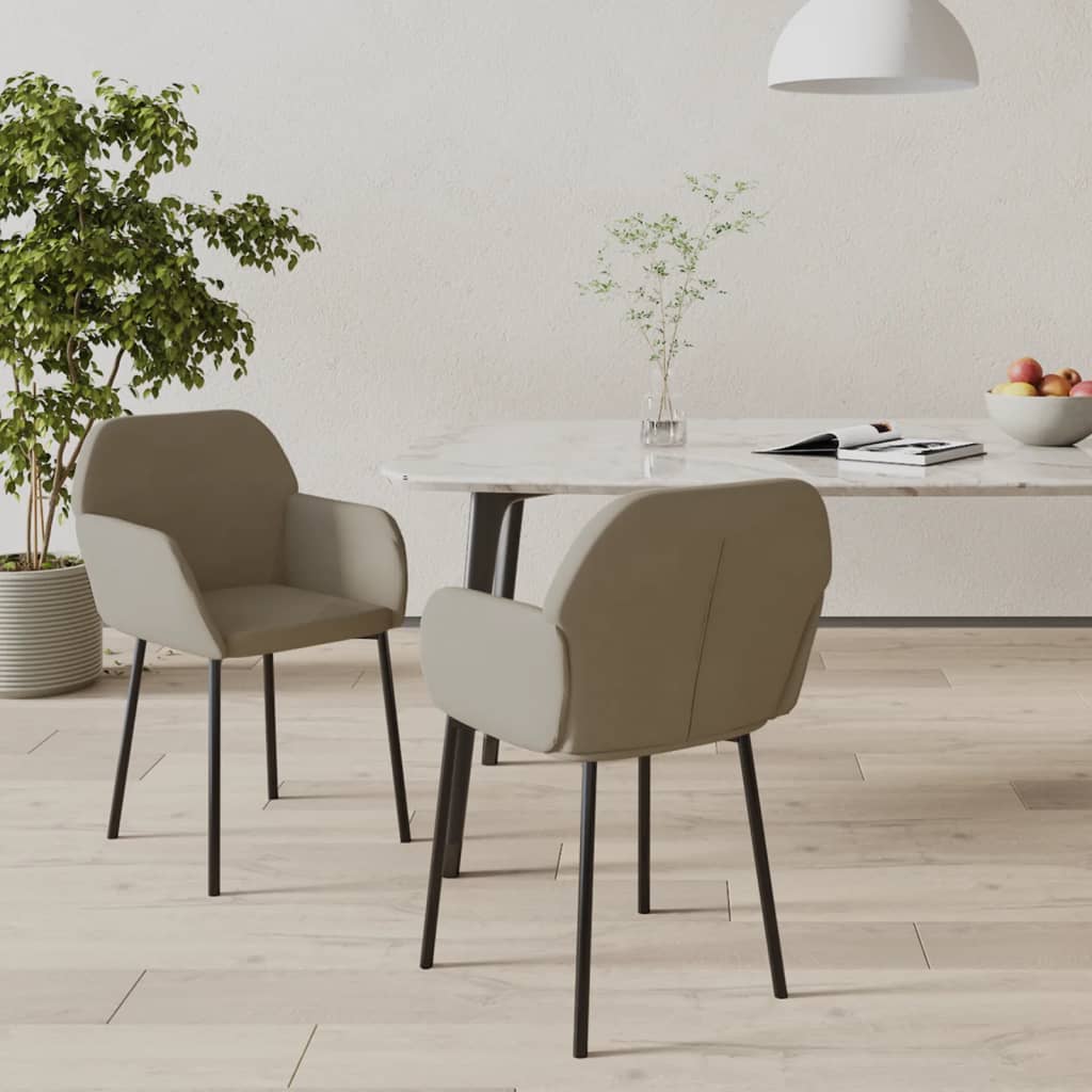 vidaXL Sillas de comedor 2 unidades terciopelo gris claro