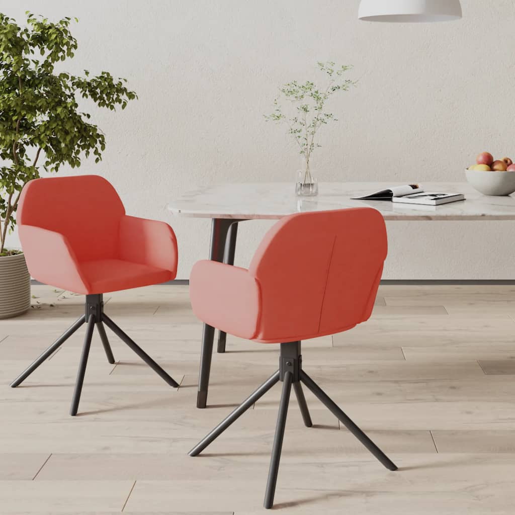 vidaXL Sillas de comedor giratorias 2 unidades terciopelo rosa