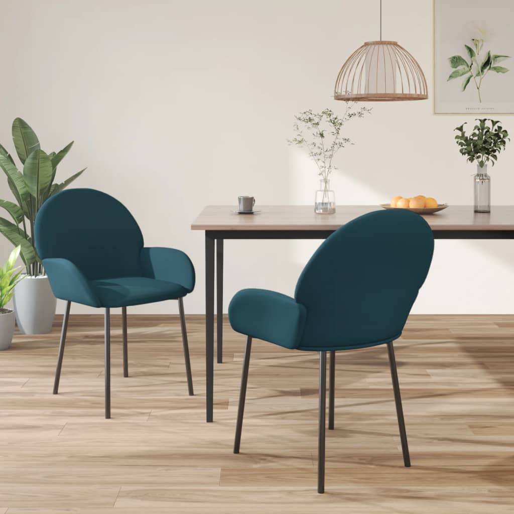 vidaXL Sillas de comedor 2 unidades terciopelo azul