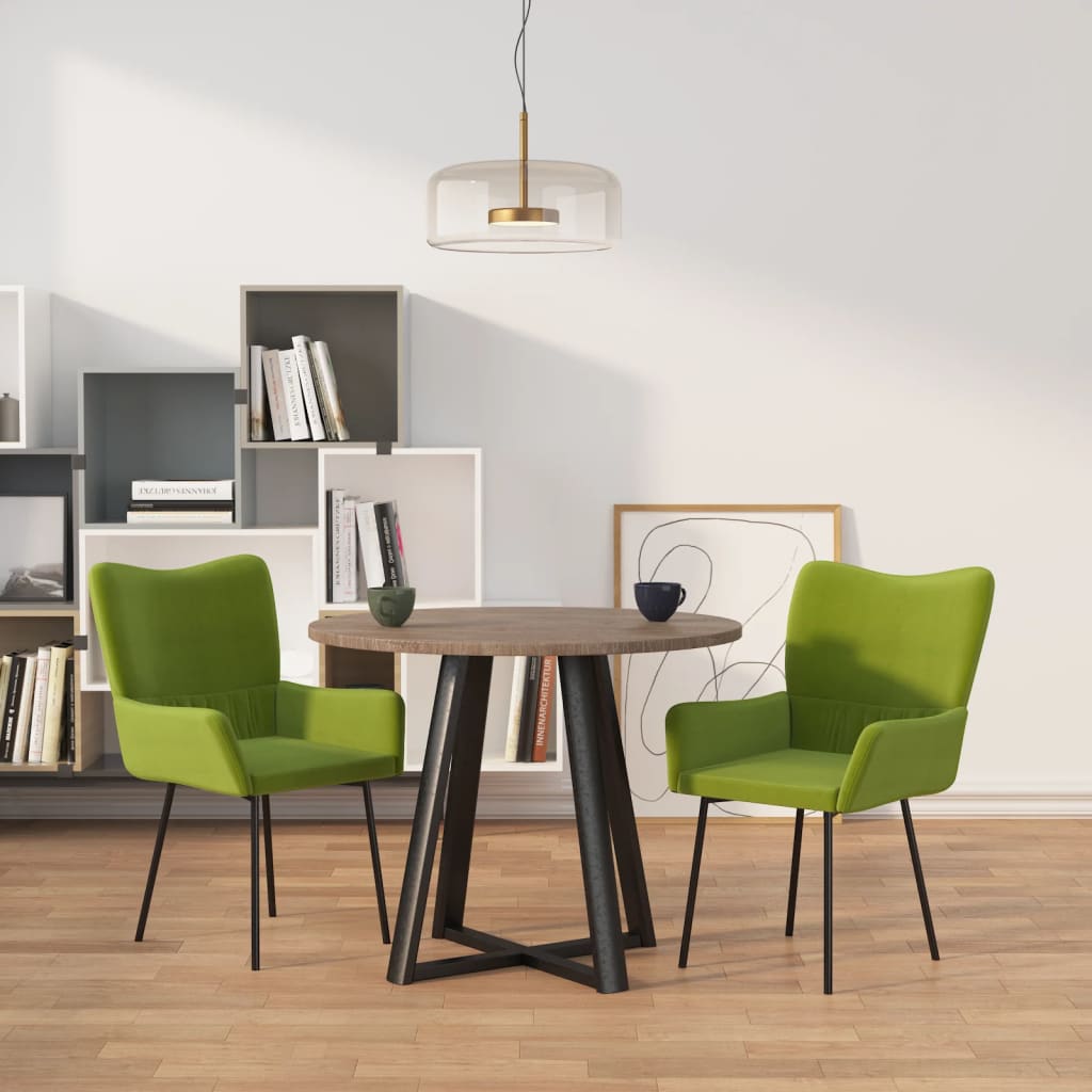 vidaXL Sillas de comedor 2 unidades terciopelo verde claro