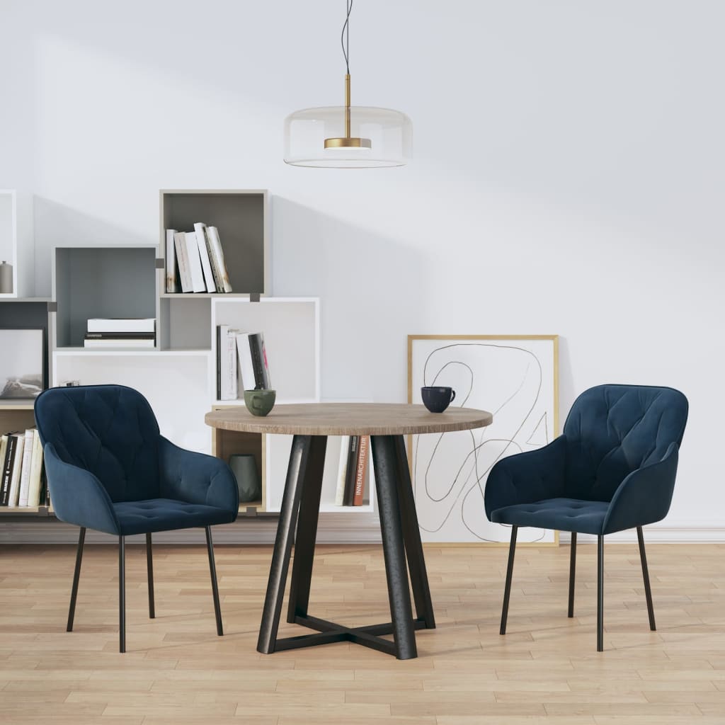 vidaXL Sillas de comedor 2 unidades terciopelo azul