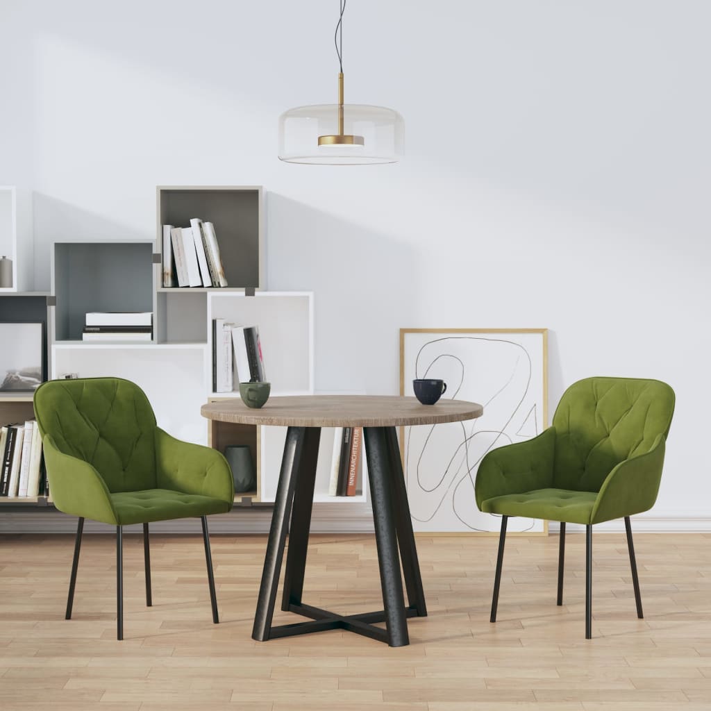 vidaXL Sillas de comedor 2 unidades terciopelo verde claro