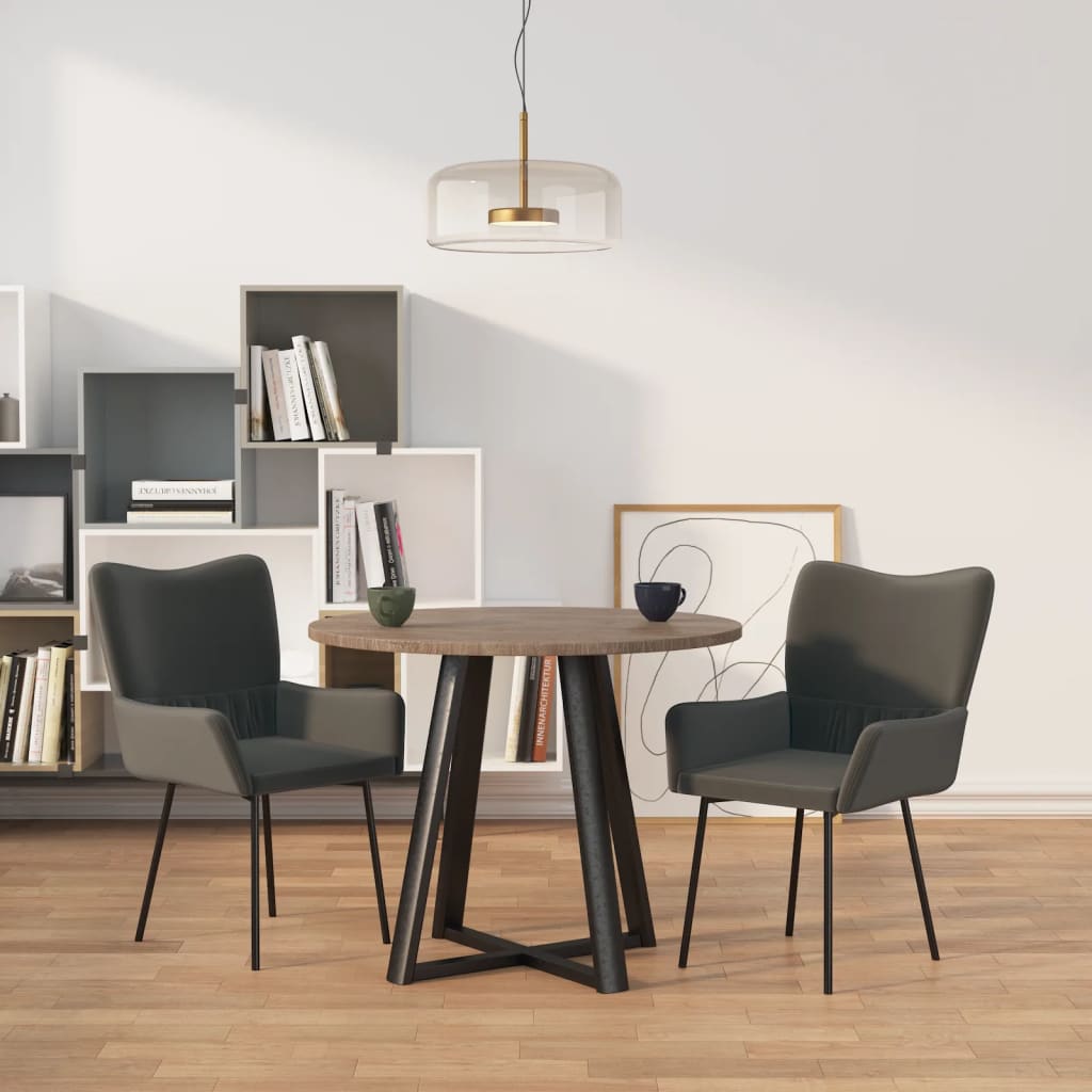 vidaXL Sillas de comedor 2 unidades terciopelo gris oscuro