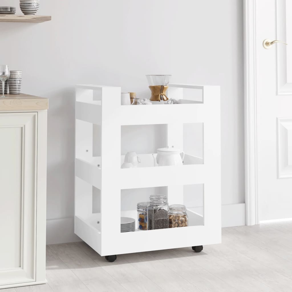 vidaXL Carrito de cocina madera contrachapada blanco 60x45x80 cm