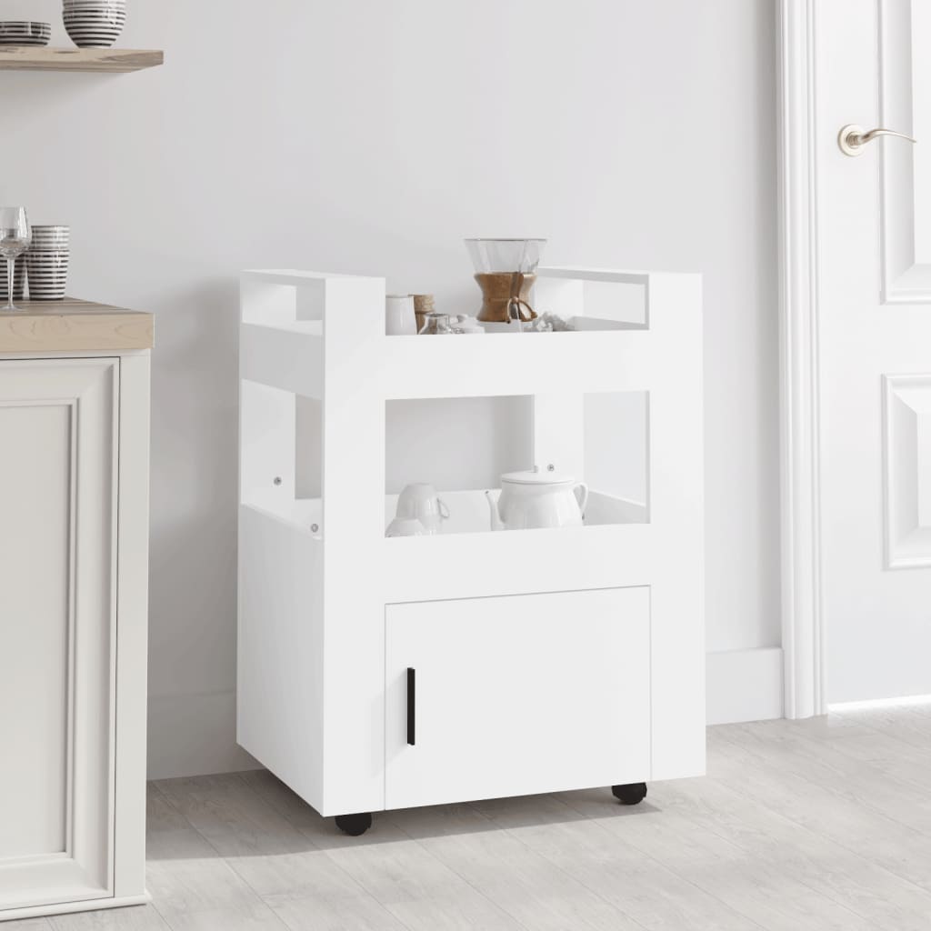 vidaXL Carrito de cocina madera contrachapada blanco 60x45x80 cm