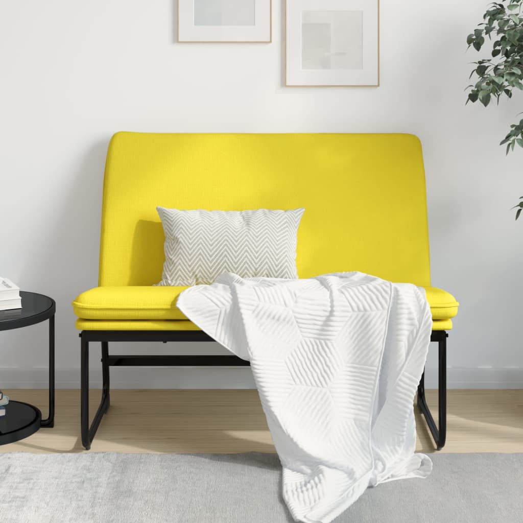 vidaXL Banco de tela amarillo claro 100x75x76 cm