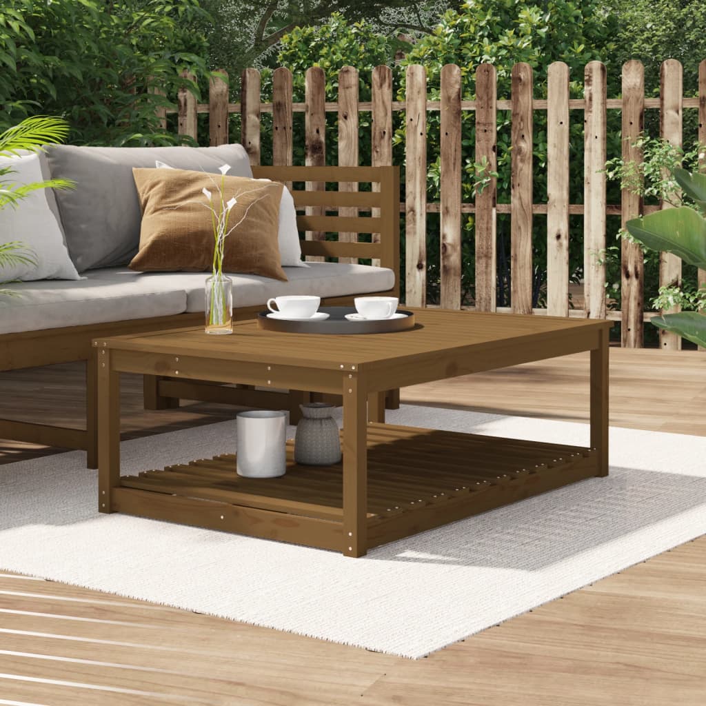 vidaXL Mesa de jardín madera maciza pino marrón miel 121x82,5x45 cm