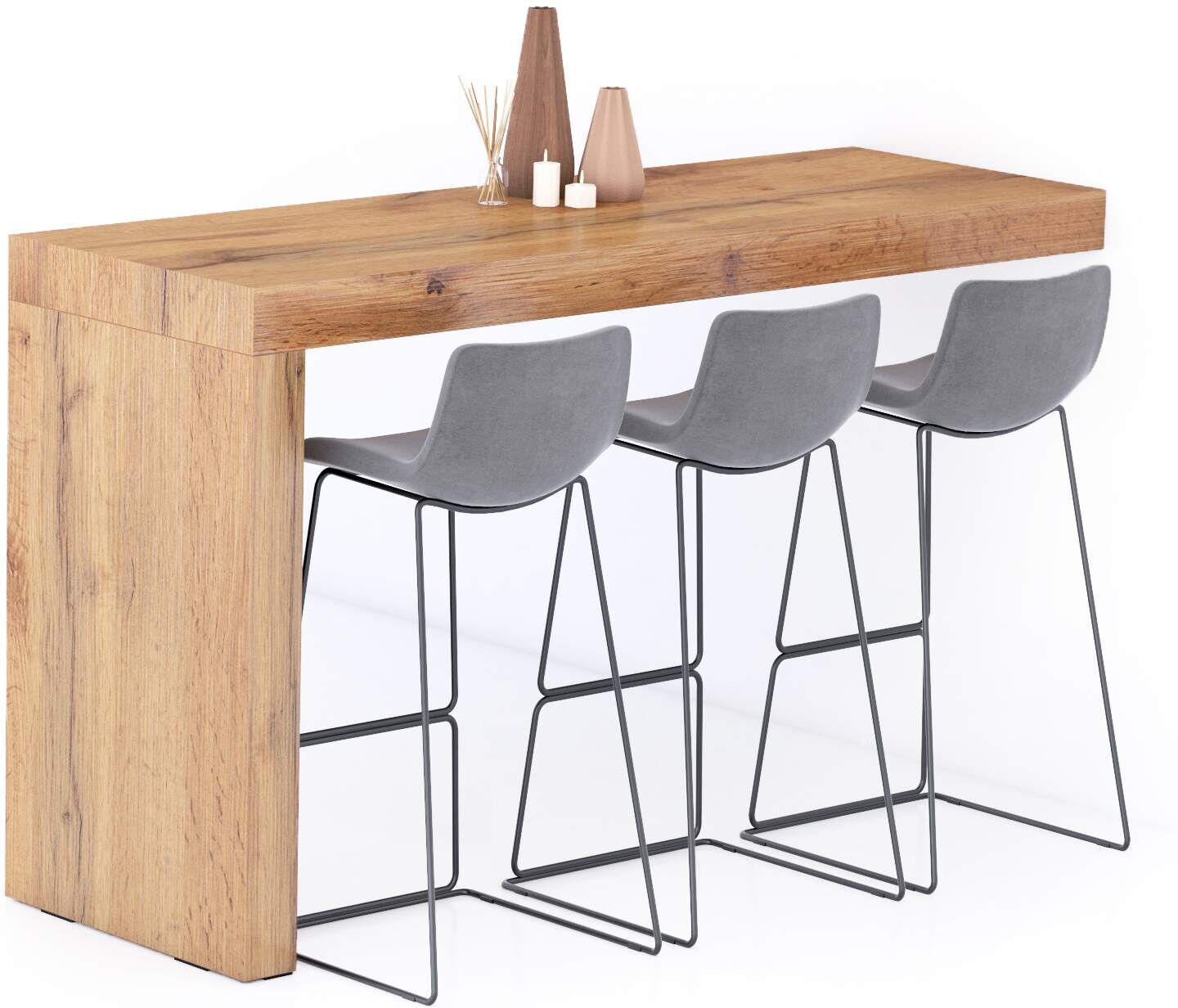 Mobili Fiver Península de Cocina Evolution 180x60, Madera Rustica