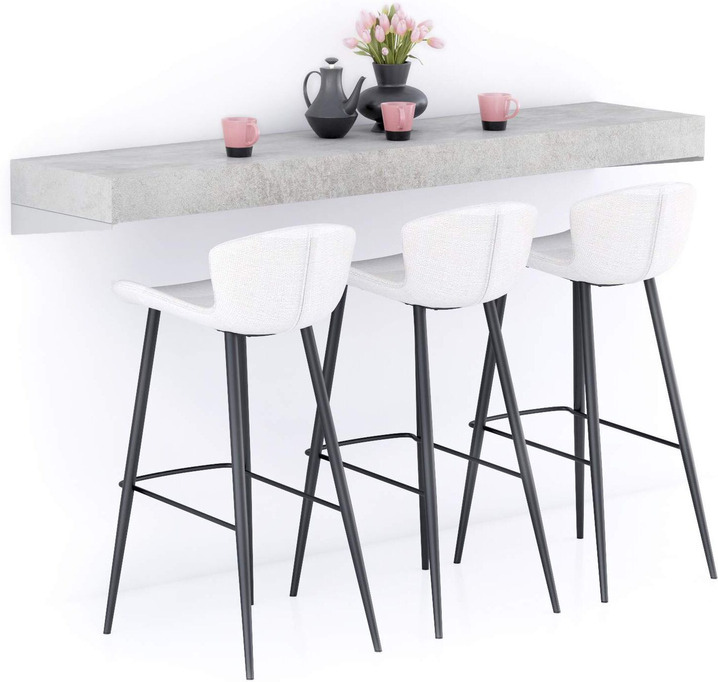 Mobili Fiver Barra de Bar Evolution 180x40, Cemento Gris