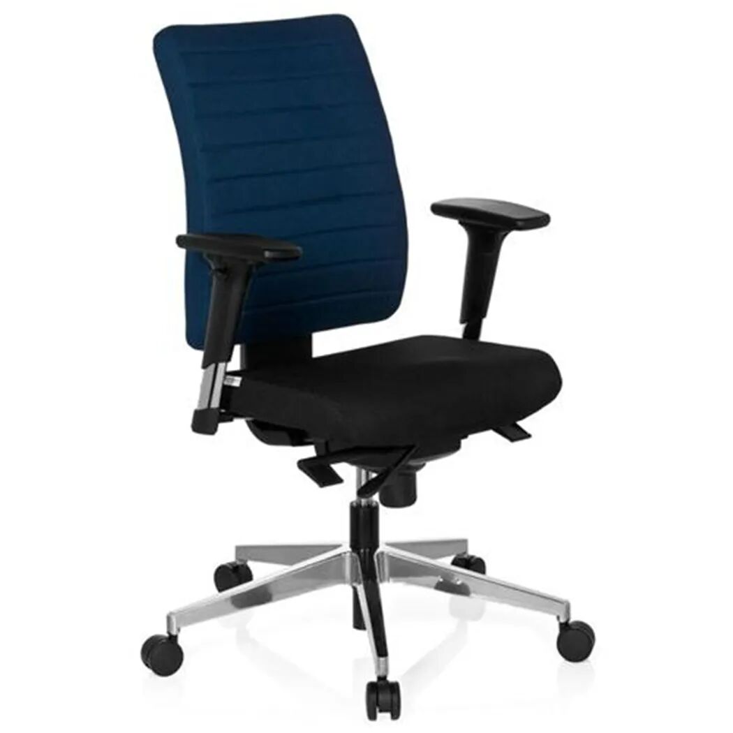 Hjh Silla ergonómica PROFI, 8h, ajustable, base en acero, azul