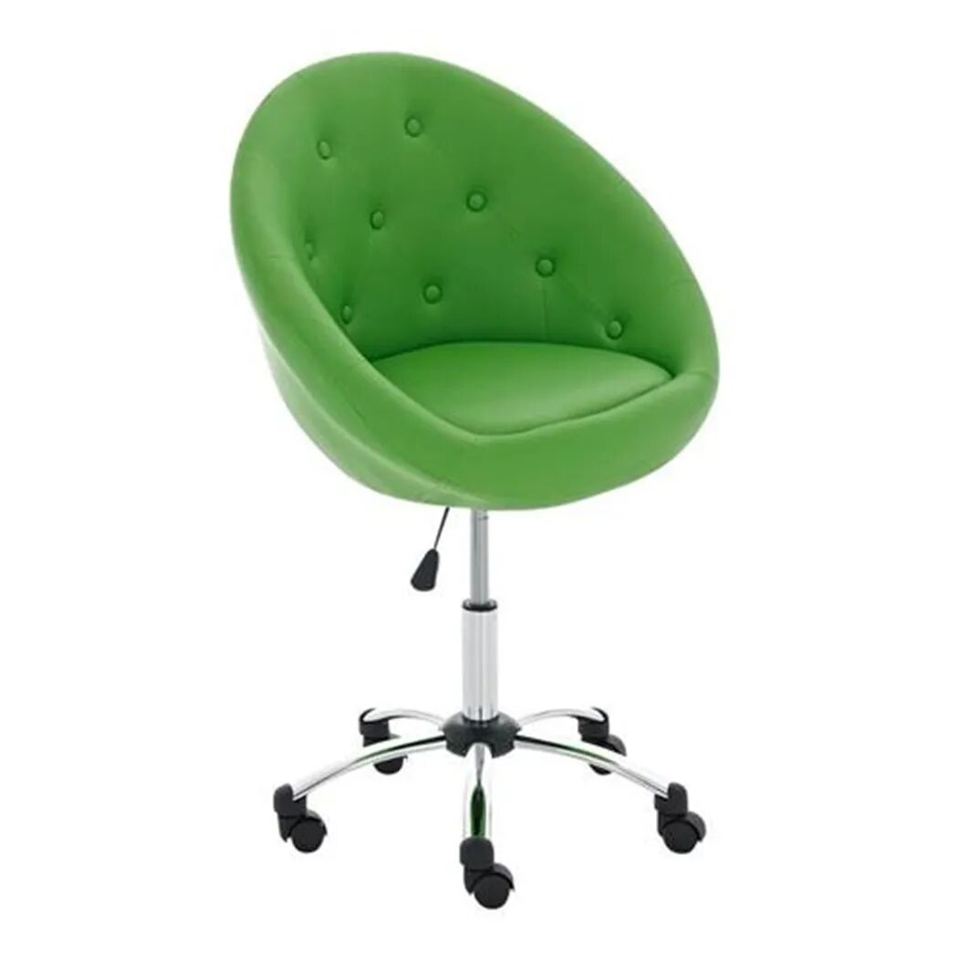 Ofisillas Silla de Diseño VIENA, acolchado, estructura metálica, en piel verde